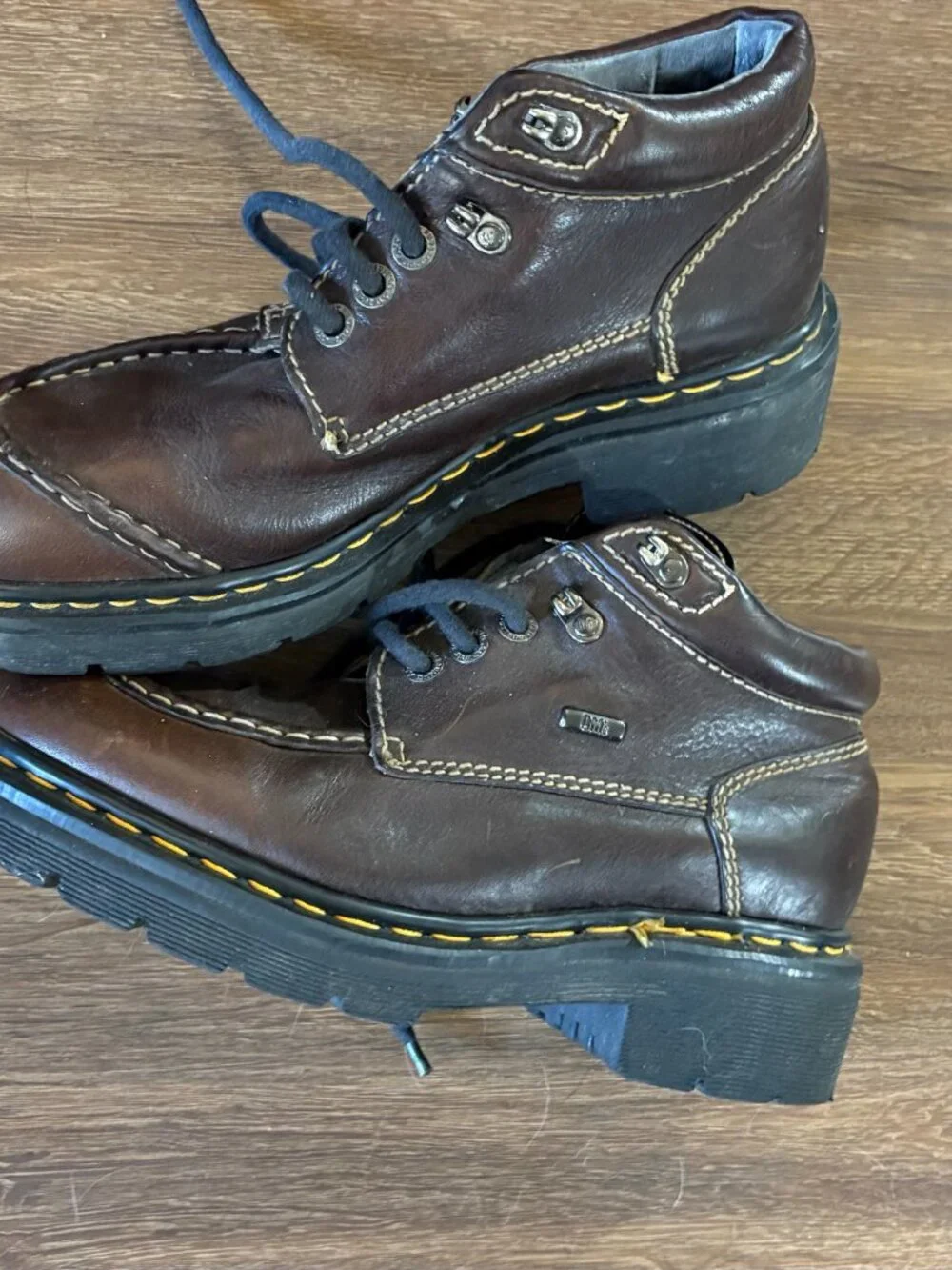 Dr. Martens 90s Brown Boots 9275 England Sz US 8 Y2K combat Ankle EUC